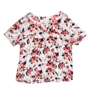 CROFT & BARROW Women's Floral Short Sleeve Top Size Petite Large